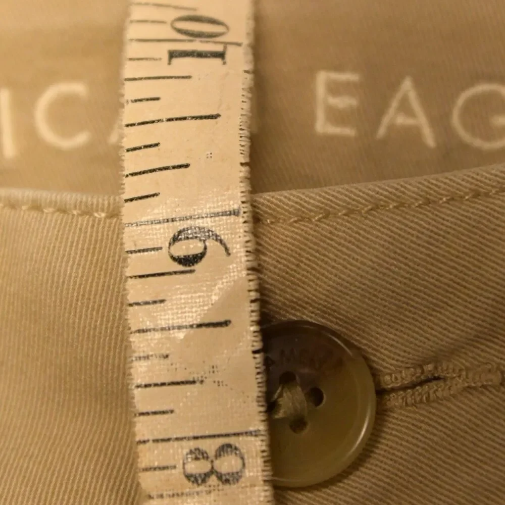 American Eagle Beige Stretch‎ Kick Boot Cut Jeans Womens 8 Long